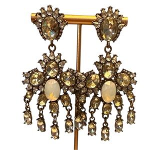 BaubleBar Gold and Silver Chandelier Earrings with Opulent Design